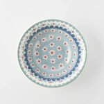 波蘭風美濃燒碗 14.5cm- 藍+粉紅款正面